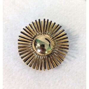 Sunburst Vintage Gold Tone Brooch